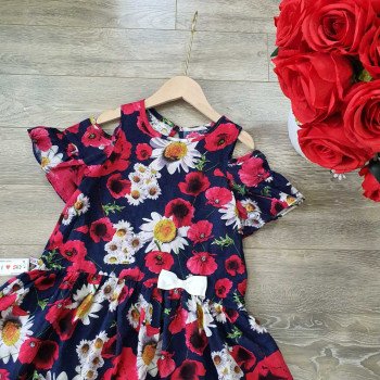 Váy hoa boi trễ vai size 7-10  - VB49174